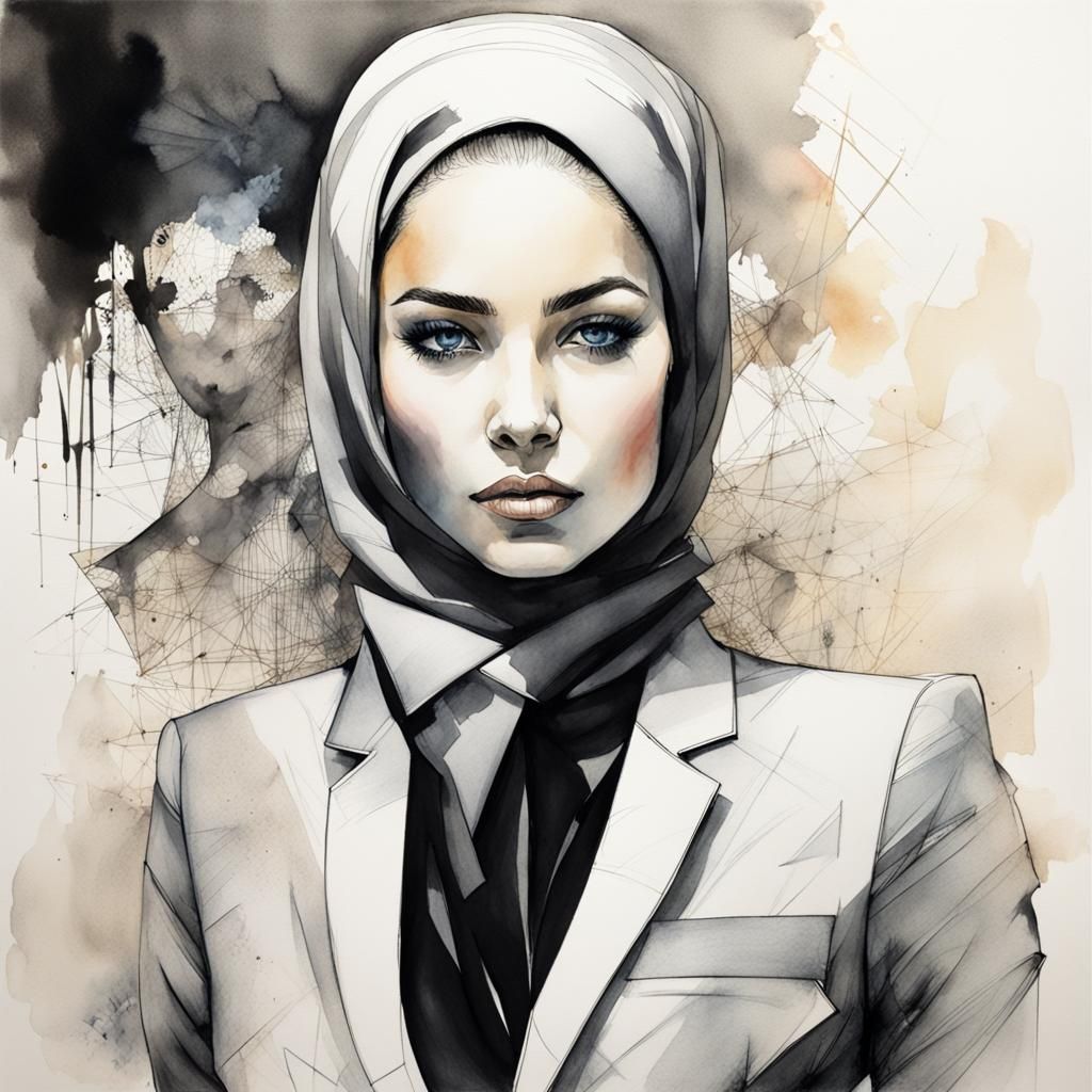 Business woman wearing hijab and blazer