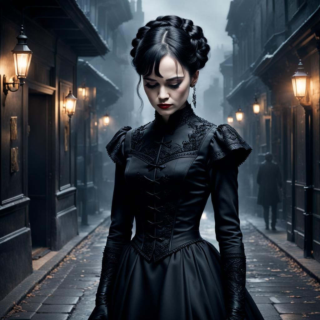 Lady in Black: An AI Interpretation of Sorrow