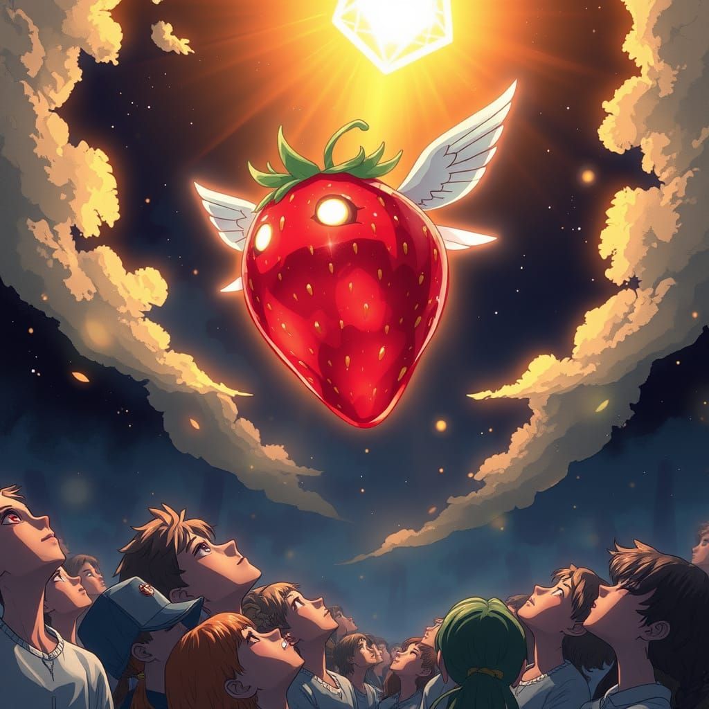 Divine Strawberry Goddess Descends in Radiant Glory