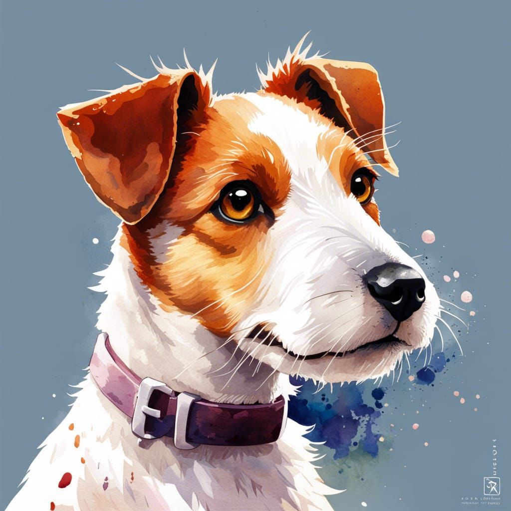 Little smooth fox terrier portrait by Per.