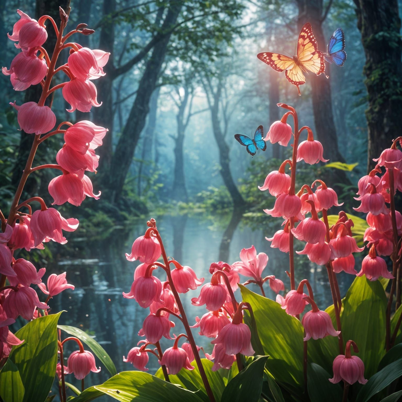 Enchanted Forest: Pink Jewel Lily of the Valley