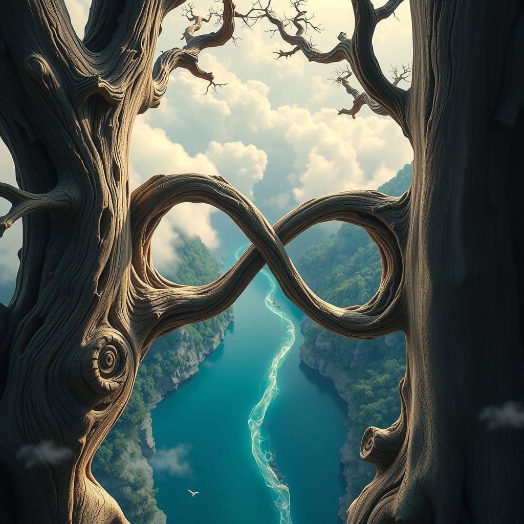 Ethereal Infinity Landscape in Hyper-Realistic Style
