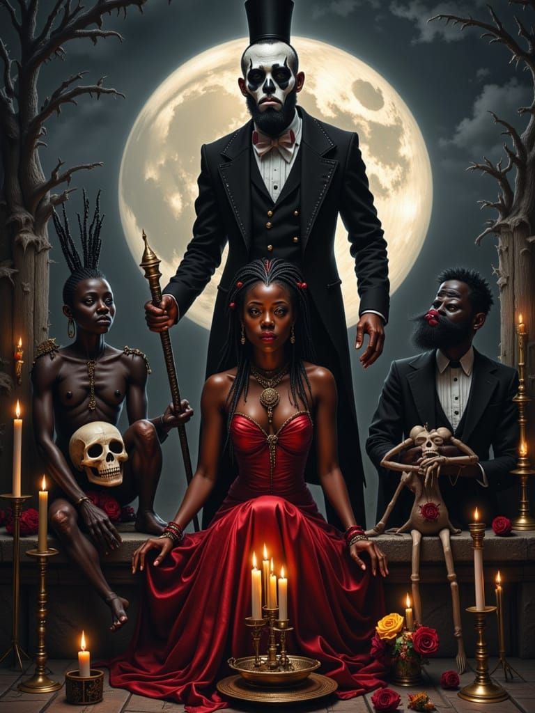 Haitian Vodou Loa Baron Samedi and Maman Brigitte