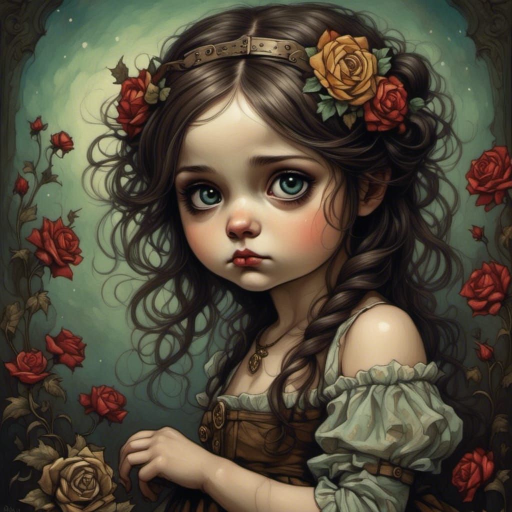 Bohemian Steampunk Gypsy in Digital Oil Painting