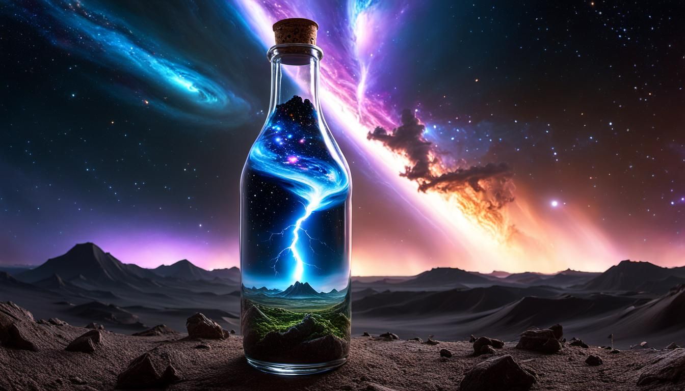 Galactic Tornado in a Bottle: Hyperrealistic Candy Art