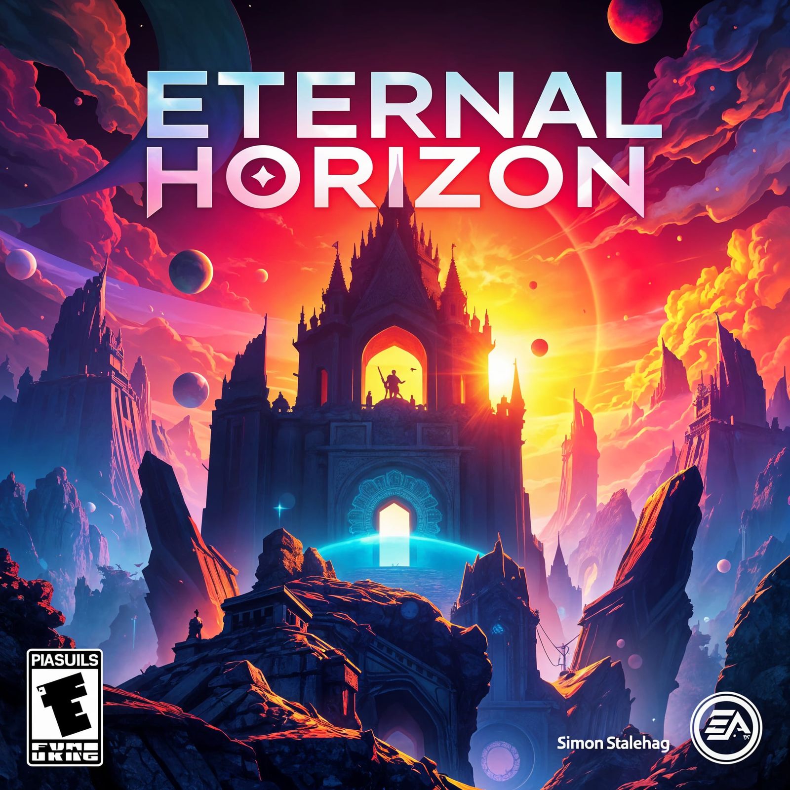 Video Game Cover Art in Digital Painting Style