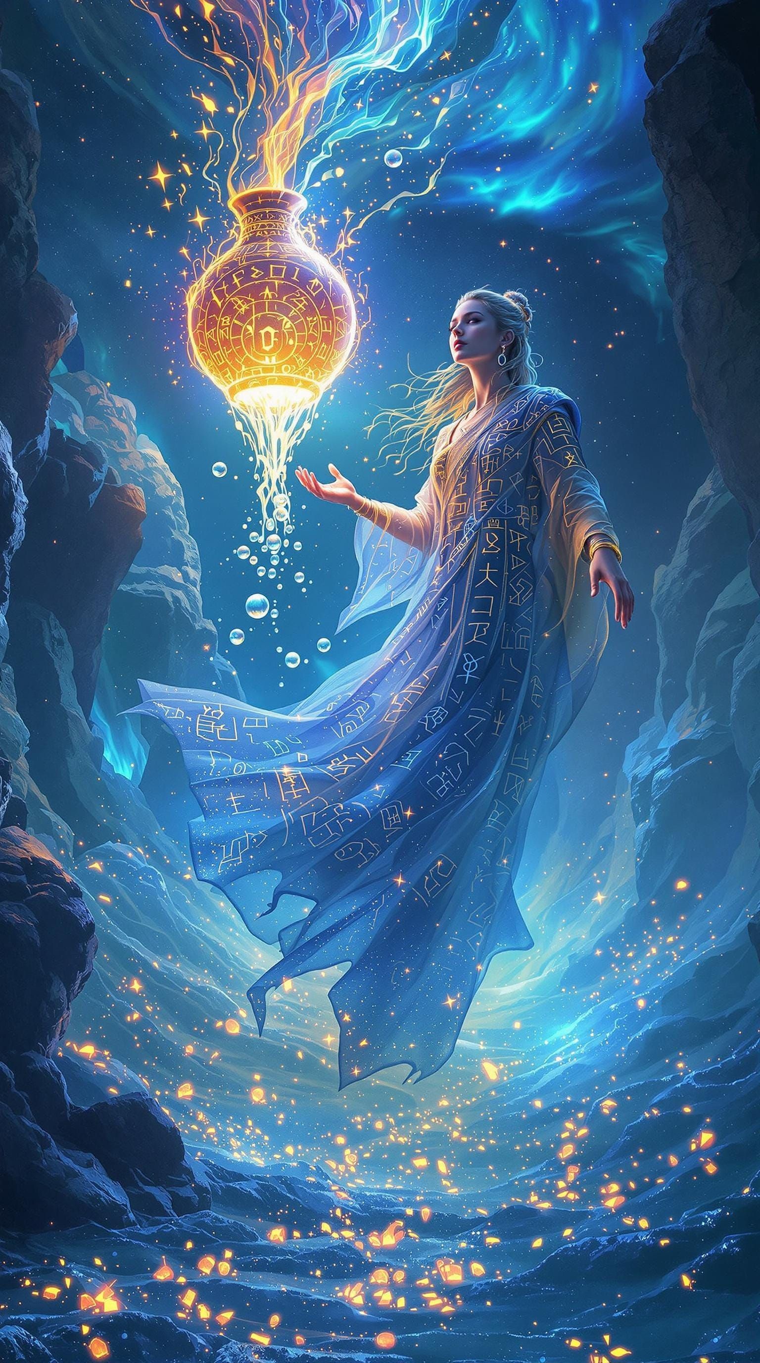 Cosmic Sage in Motion, Drifting through a Boundless River of...