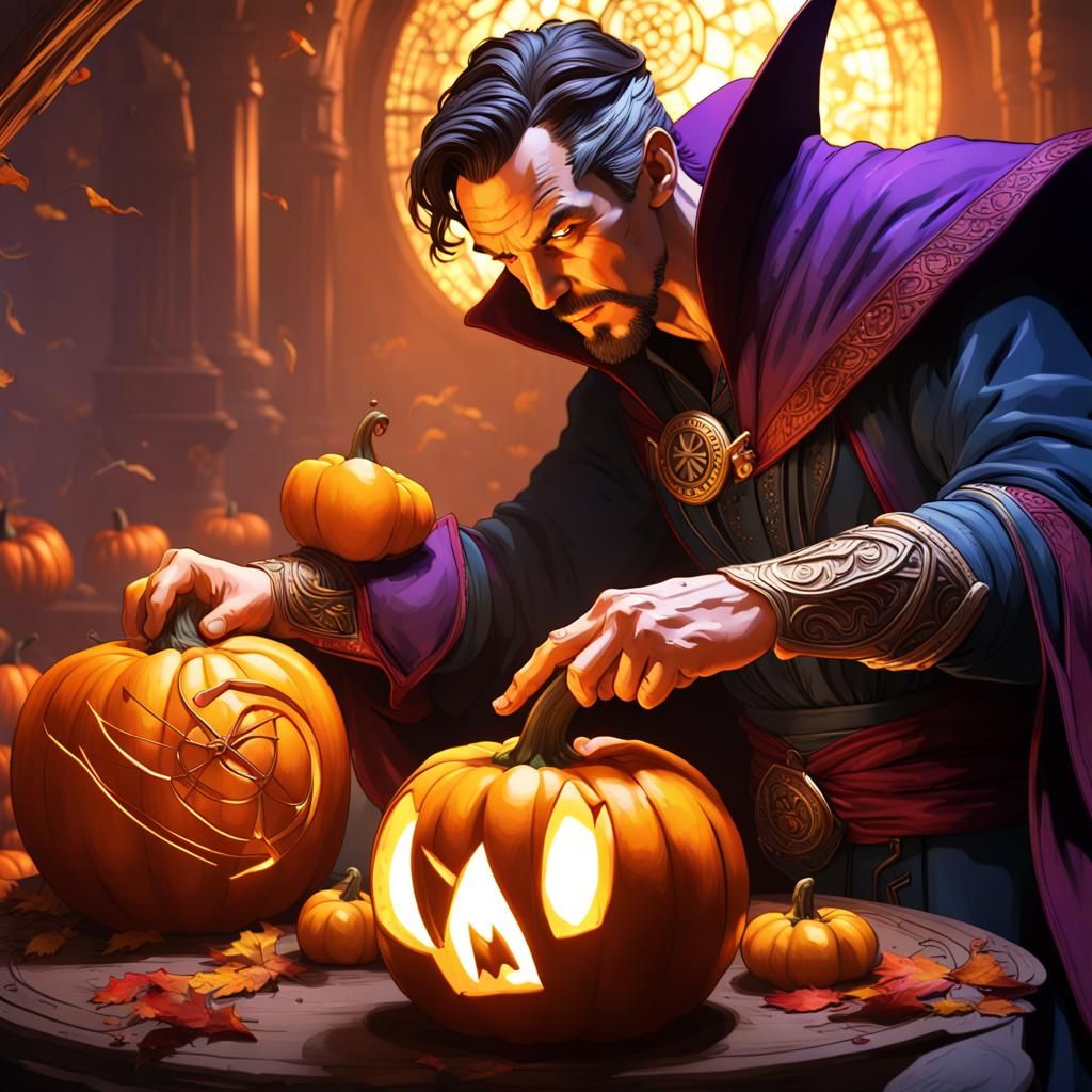 Doctor Strange Carving Pumpkins: Dark Fantasy Art