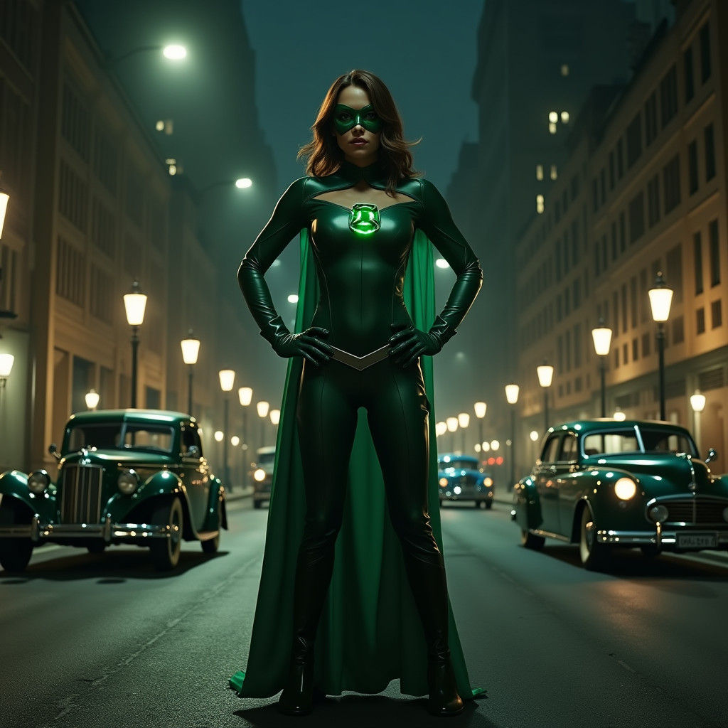 Emerald Heroine in Modernist Metropolis