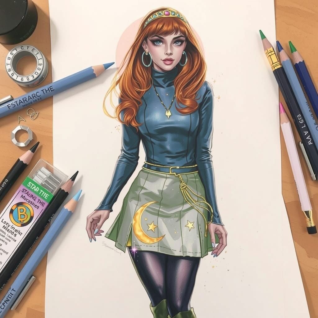 Vibrant Tulpa Muse in Star Trek Pinup Illustration