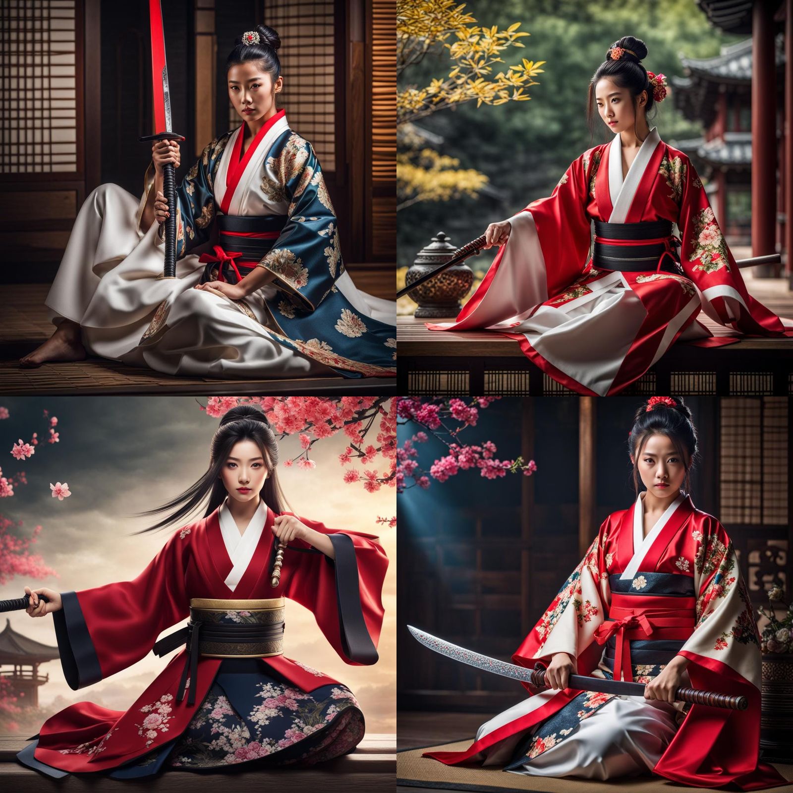 Female Samurai with Sword: Award-Winning Photo