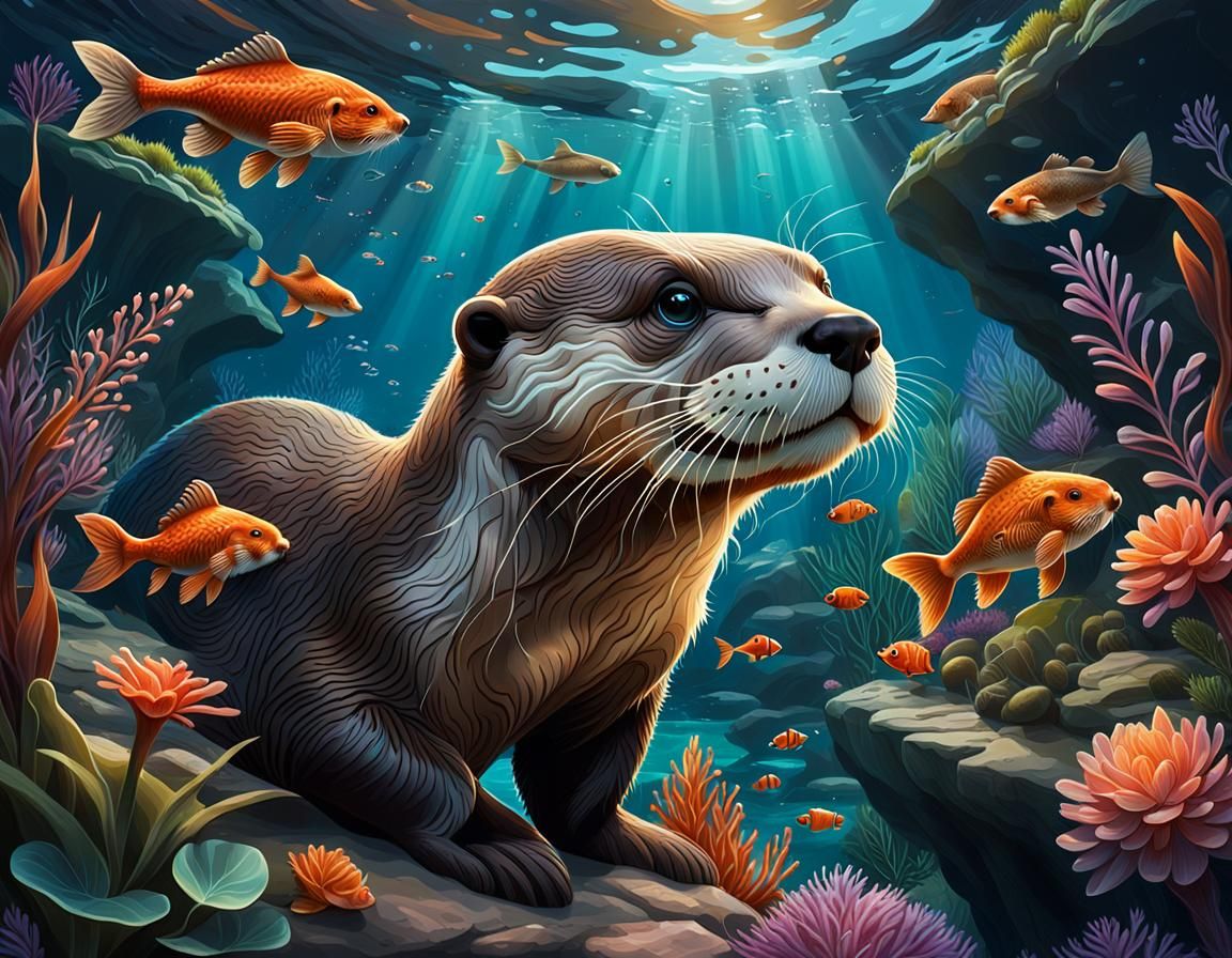 Underwater world with Otter