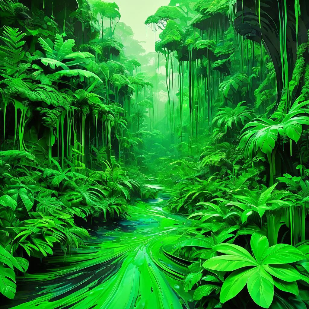 Monochromatic Jungle: Abstract Expressionist Street Art