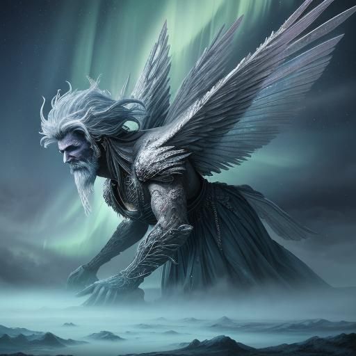 Icy Fairy with Aurora Borealis Wings