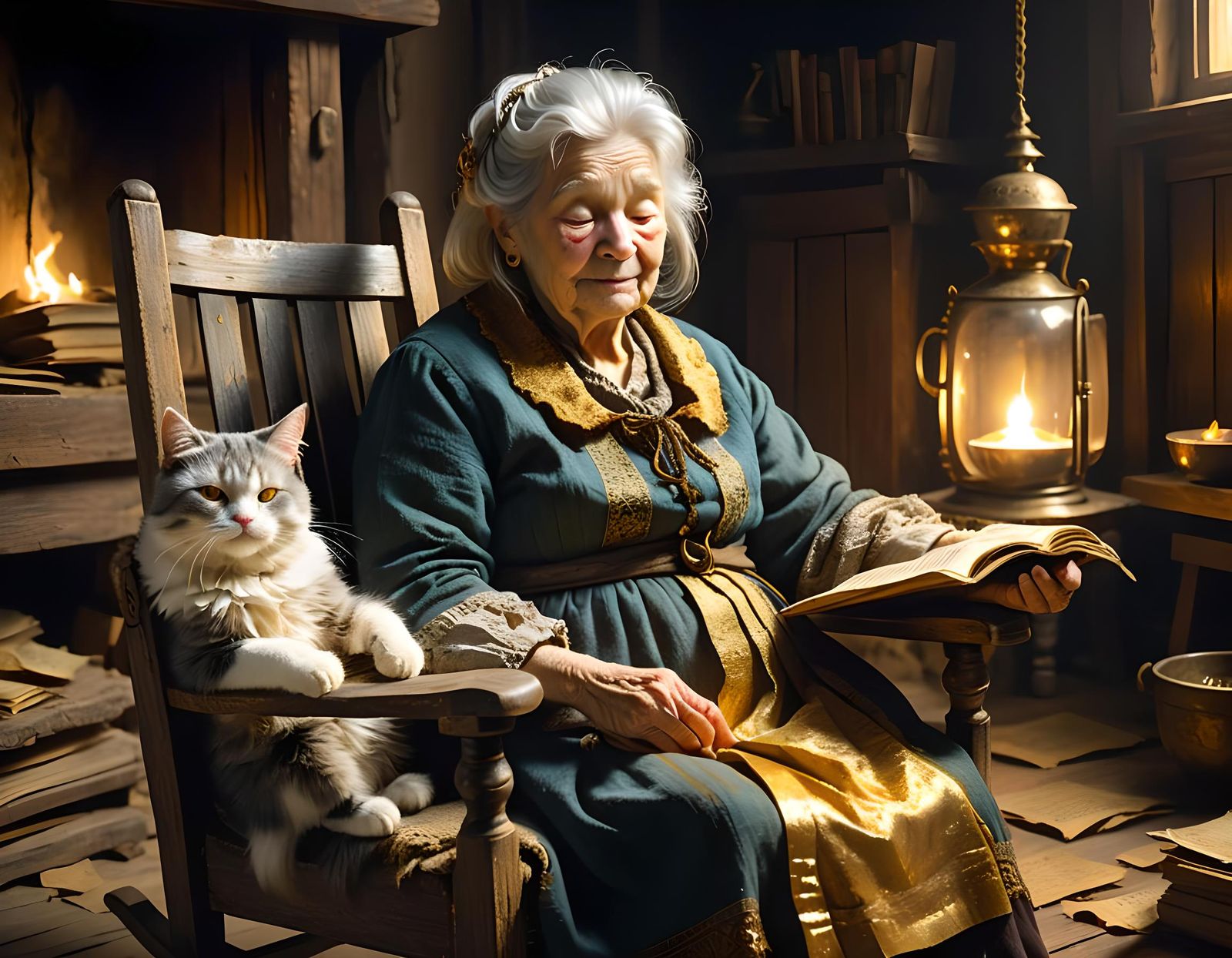 Granny and kitty
