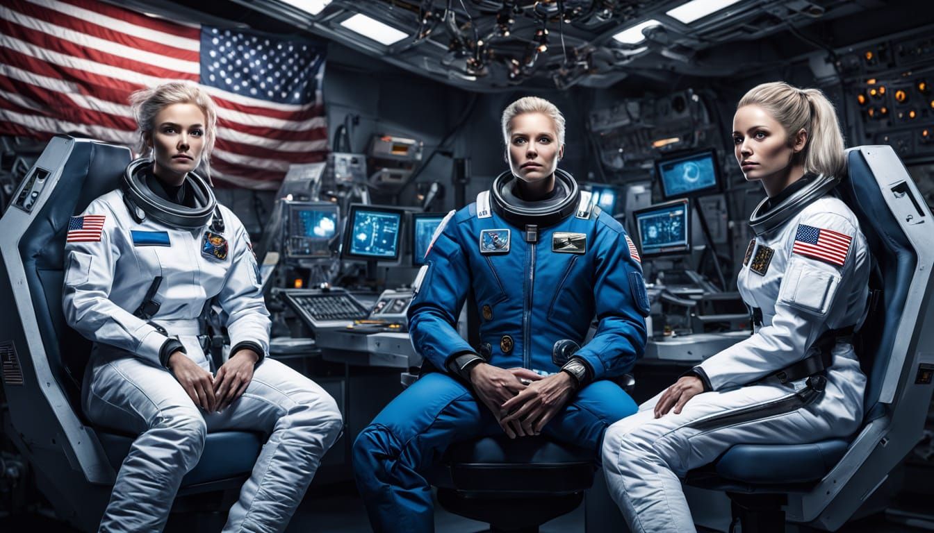 Hyperrealistic US Space Force Spaceship Cockpit in Exquisite...