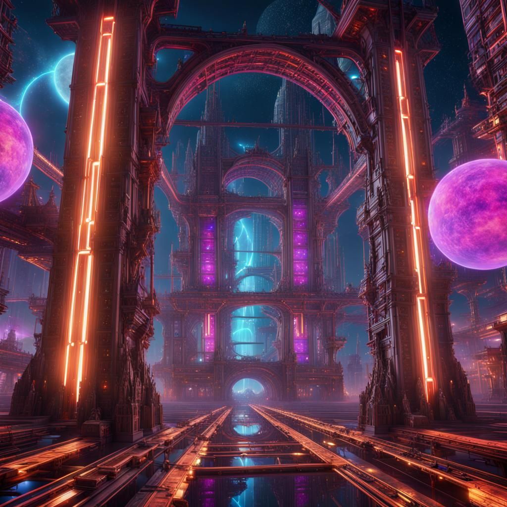 Looming Cosmic Megastructure with Neon Lights