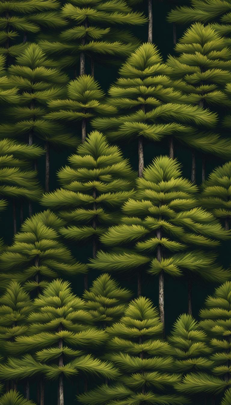 Detailed Pine Pattern: Hand-Drawn Matte Painting