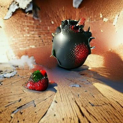 Exploding Strawberry Grenade in 3D