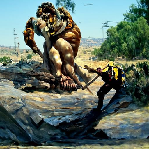 David and Goliath: Oil Painting by James Gurney