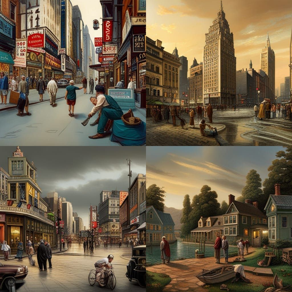 Op-Art optical illusion surrealist world landscape with impossible 3D mandala Mandelbrot in the sky