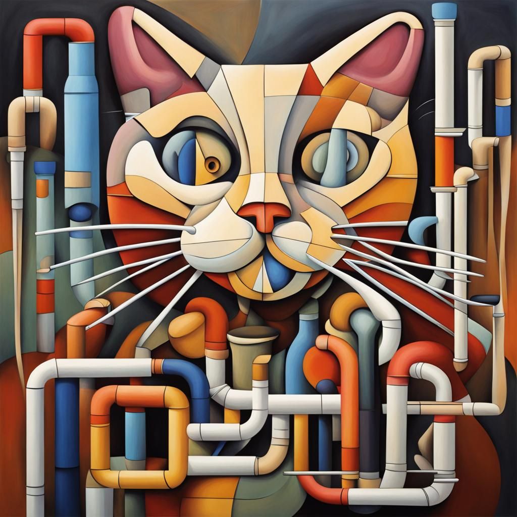 Tubism Cat: A Cubist Tube Animal