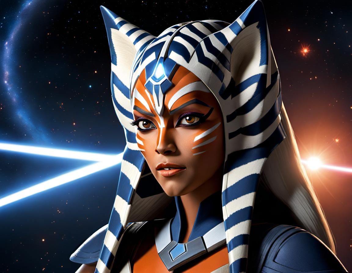 Ahsoka Tano as a Galaxy Goddess, Digital Art
