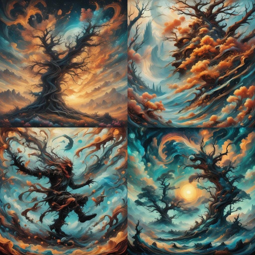 Elysian Scene with Ethereal and Cosmic Elements