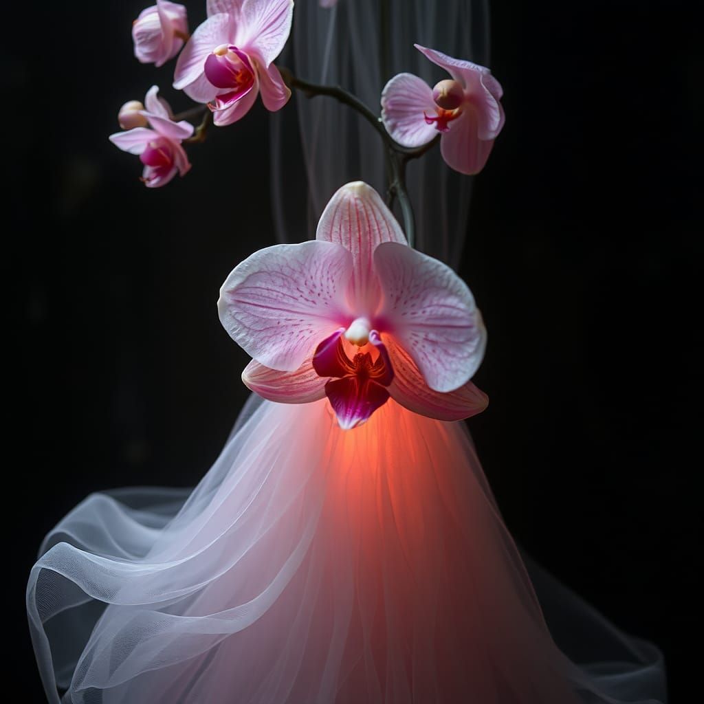 Ethereal Form with Orchids Inspired by Odd Nerdrum