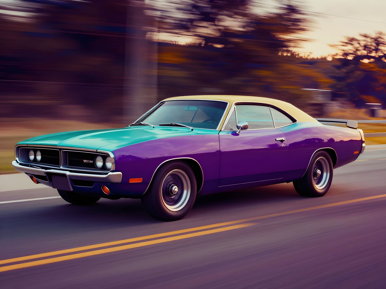 Thermal Image of 1970 Dodge Charger in Vibrant Colors