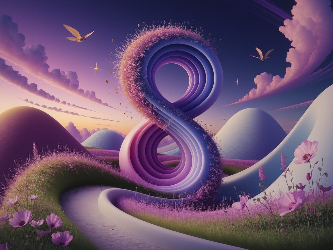 Twisting Surreal 8 Landscape in Captivating 3D Style