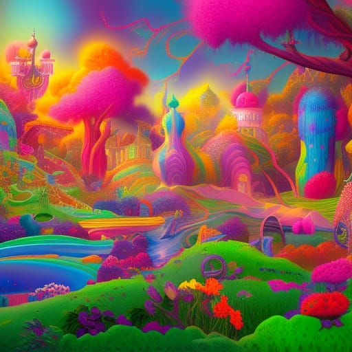 Lisa Frank's Fantastical World: Detailed Matte Painting