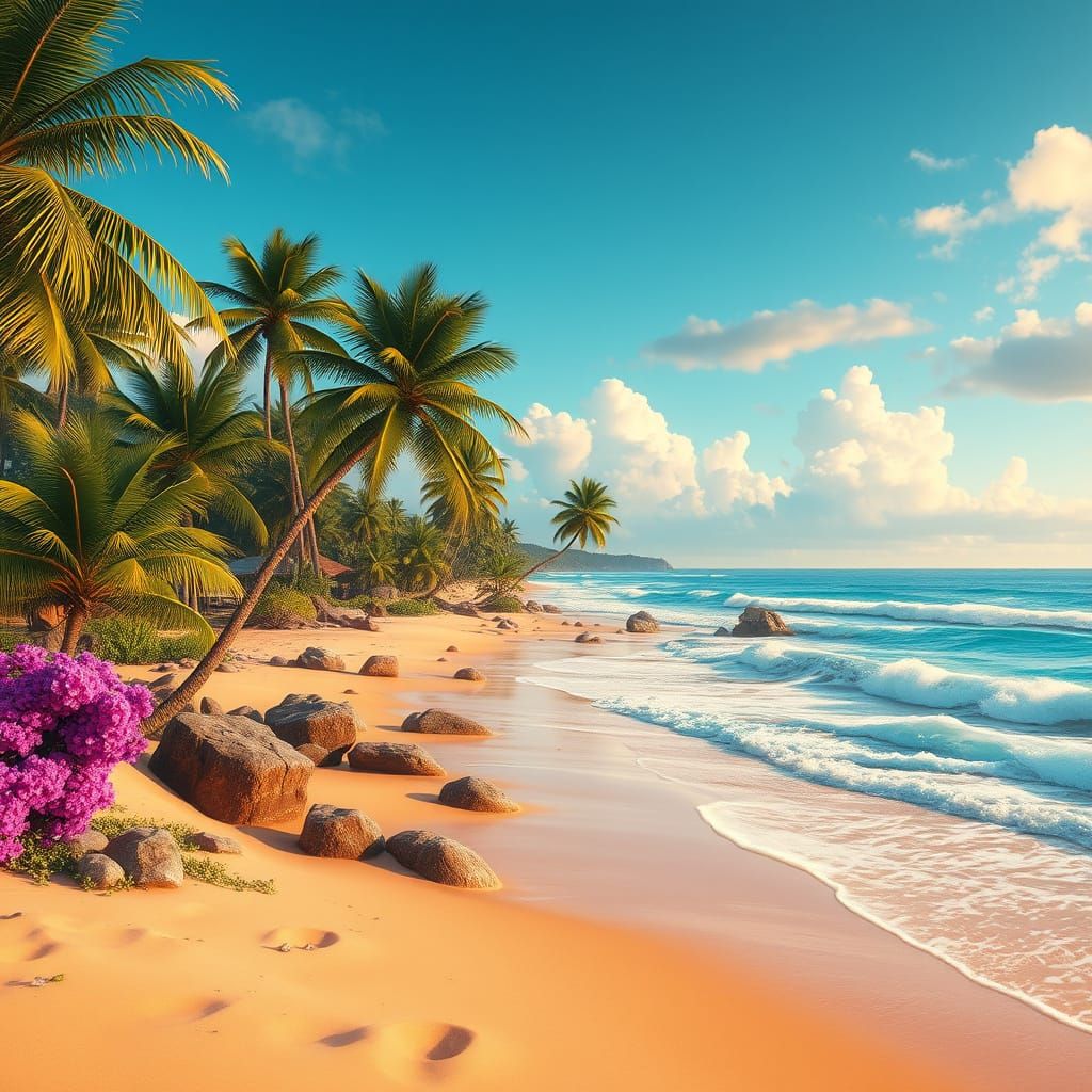 Summer Beach Matte Painting in Unreal Engine 5