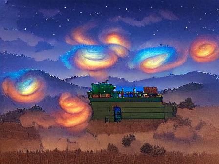 Surreal Stardew Valley Landscape with Anomalies