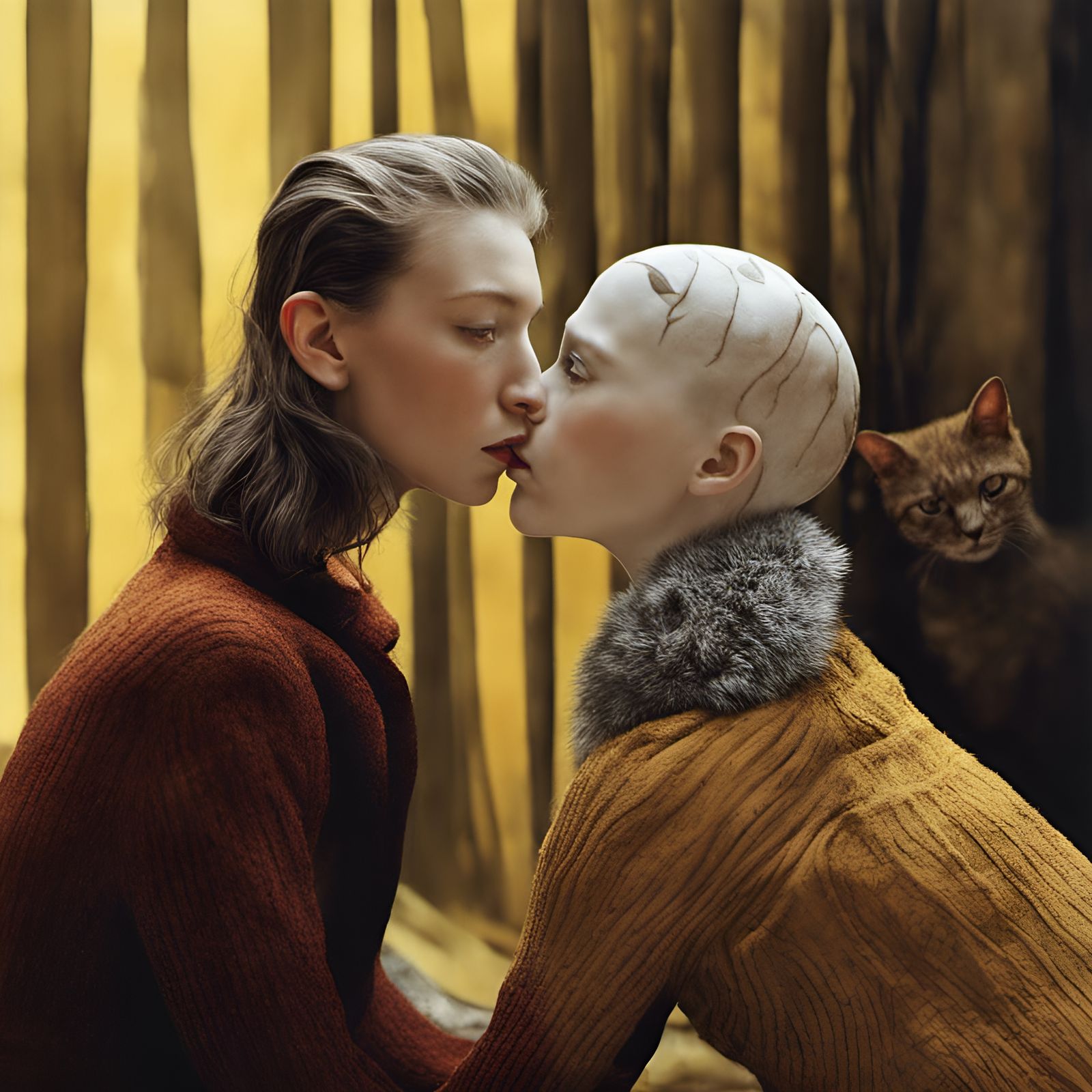 Emotional Alien Portrait in Magical Realism Style