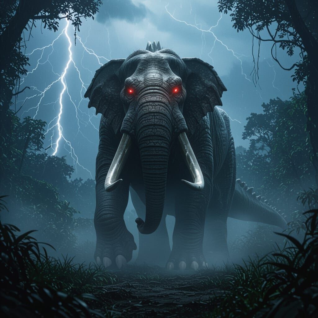 Monstrous Elephant-Dinosaur Hybrid Emerges From Fog