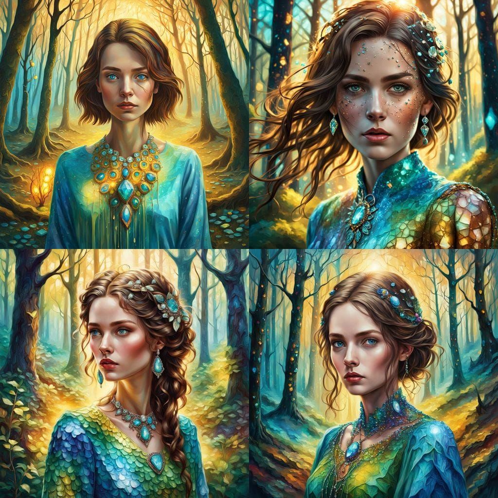 Stone and Resin Dress in Mysterious Forest