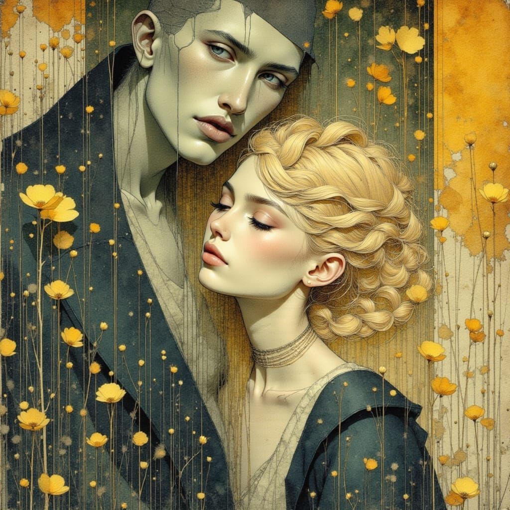 Woman in Dreamlike Surrealism with Ethereal Lighting