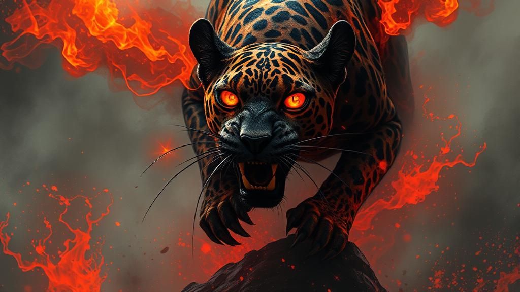 Smokey Undead Leopard Attack in Borderlands Style