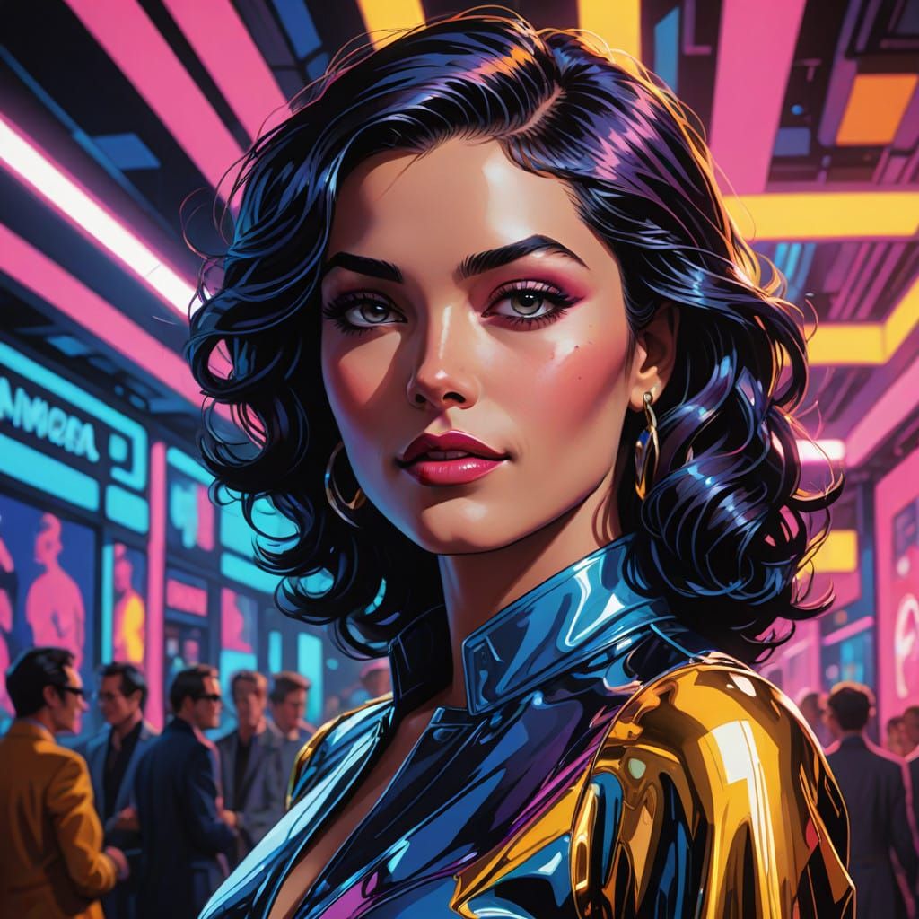 Surreal Disco Diva in Hyperrealistic Pop Art Style