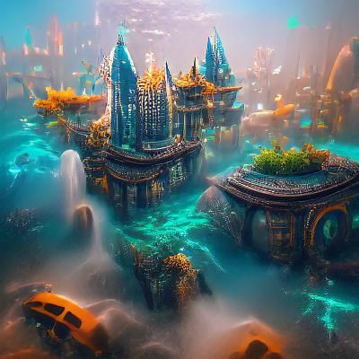 Fantastical Underwater City Concept Art
