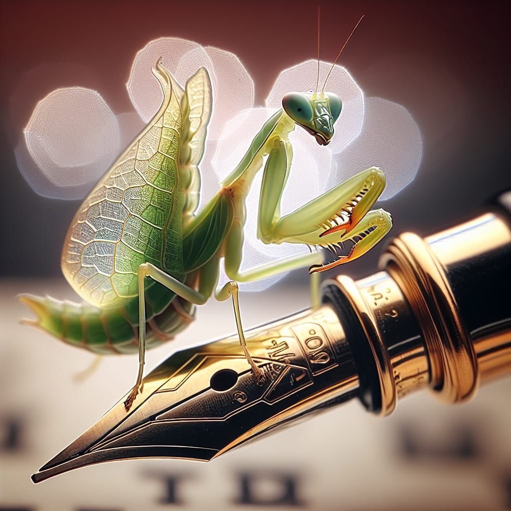 Surreal Macro Photography of Translucent Leaf Mantis on Foun...