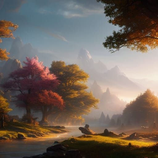 Ethereal 3D Landscape Render in High Detail