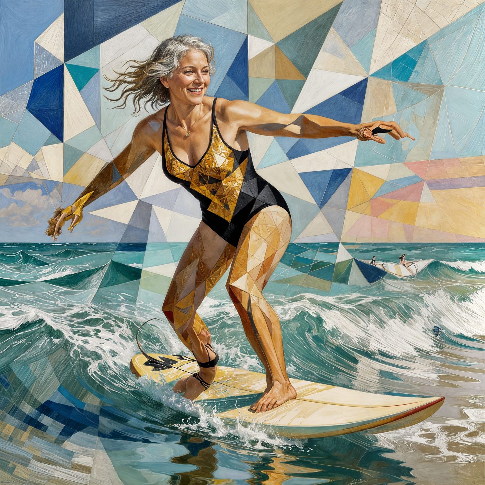 Woman Surfing in Myrtle Beach, South Carolina