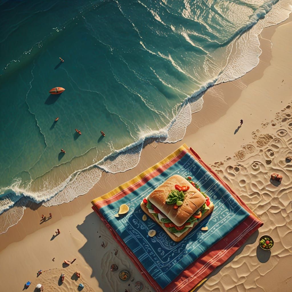 Tropical Beach Sandwich in Digital Matte Painting