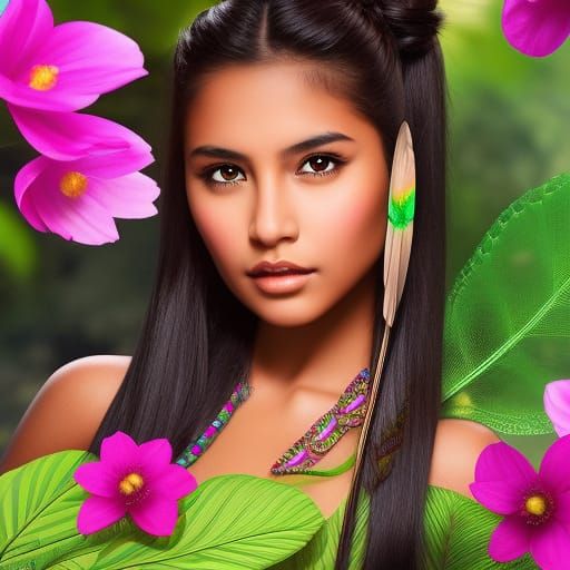 Native American Teen with Dragonfly Wings in Comic Art