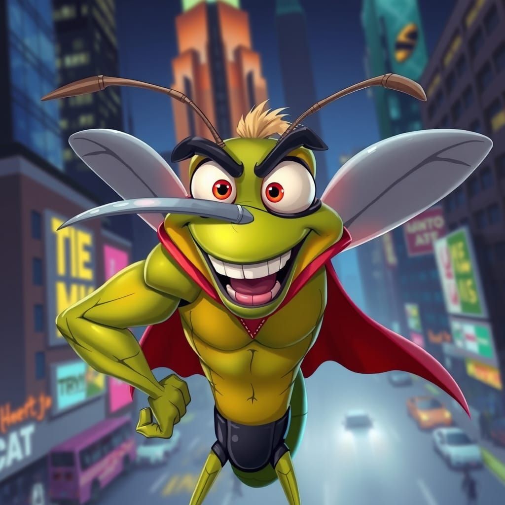 Supervillain Mosquito Menace. ...coming to take a bite out of you.