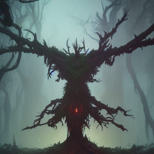 Evil Treant Dark Fantasy Concept Art