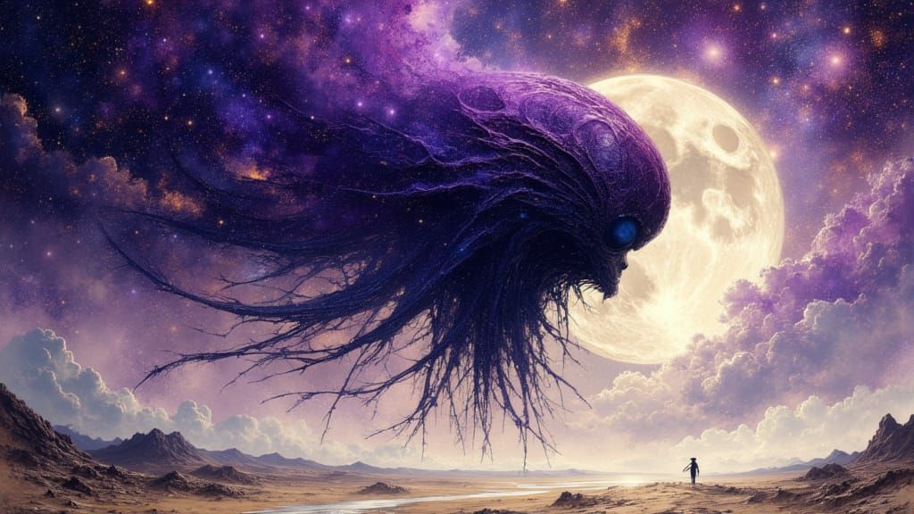 Colossal Cosmic Entity Over Alien Planet