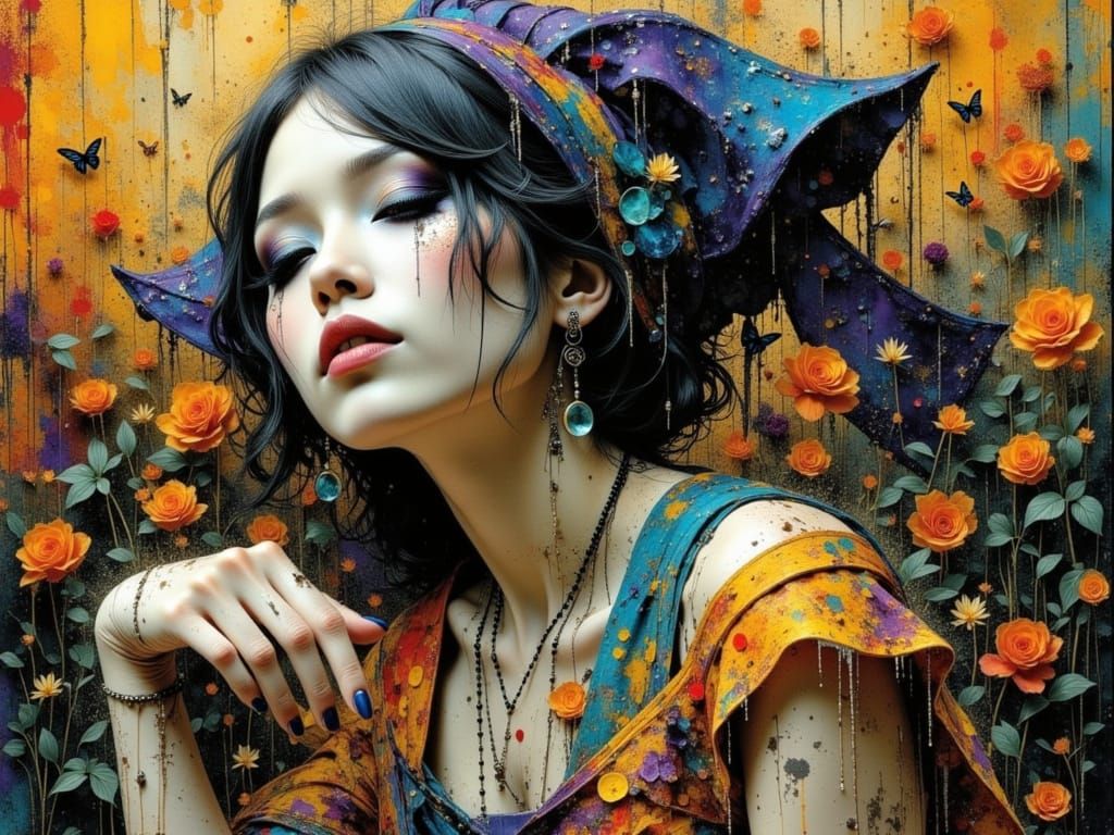 Surreal Figure in Dramatic Visual Kei Style